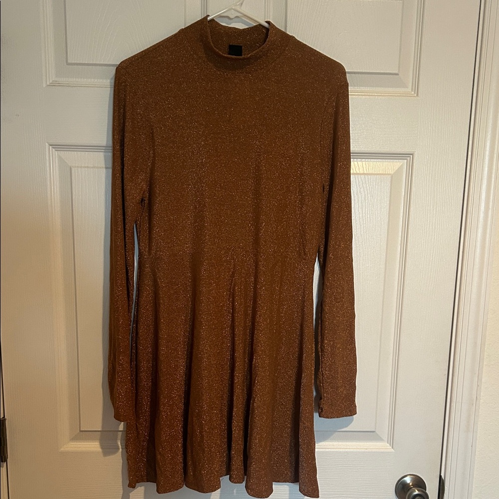 Brown Long Sleeve Dress